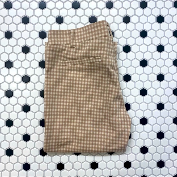 MOVING SALE 🚚 EUC Betabrand Straight Leg Dress Pant Yoga Pants - Taupe Gingham - Picture 4 of 4